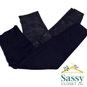 SPANX Leggings Set of 2 Navy & Camo Size XL Compression EUC